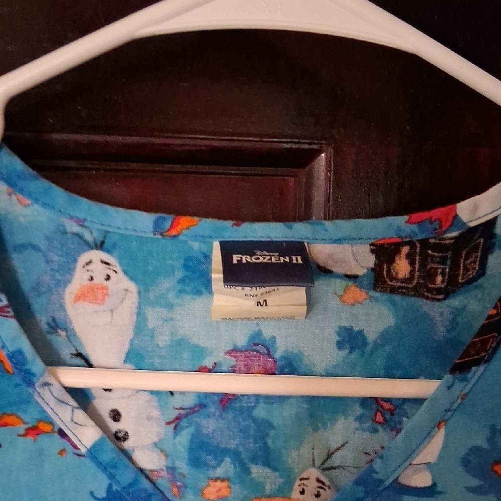 Disney Frozen II Olaf V-Neck Top in Blue with Multicolor Accents